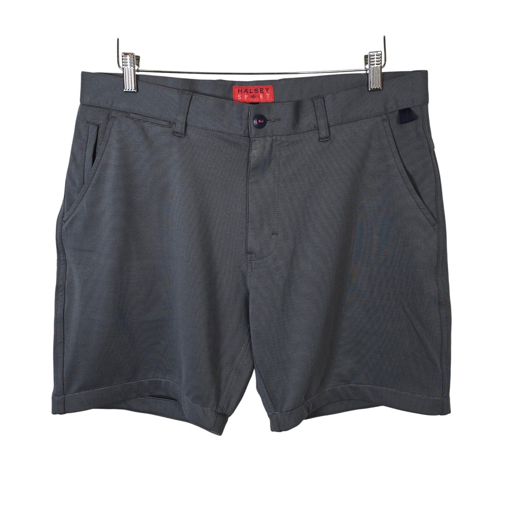 Halsey Sport Mens Performance Golf Shorts Charcoal Gray Size 34 Stretch Inseam 7